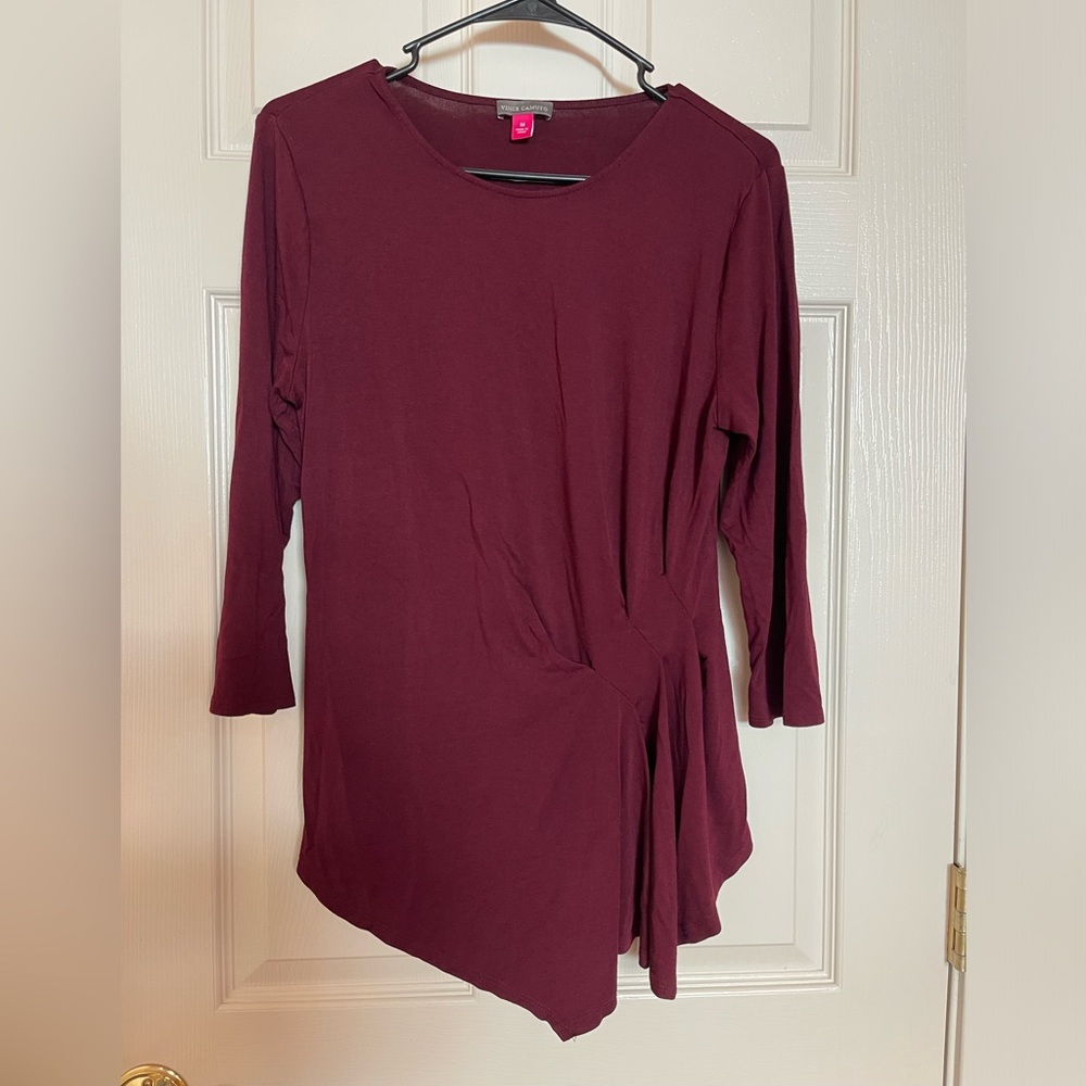 Vince Camuto Maroon 3/4 Sleeve Blouse